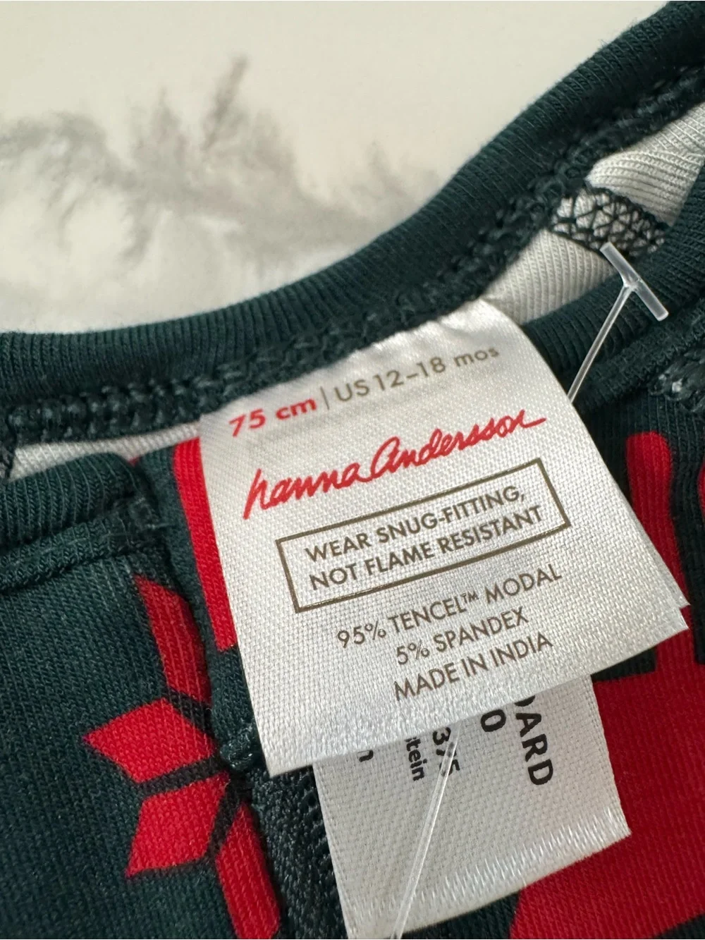 Hanna Andersson Fair Isle Reindeer Holiday Baby Sleeper Pajamas 12-18M